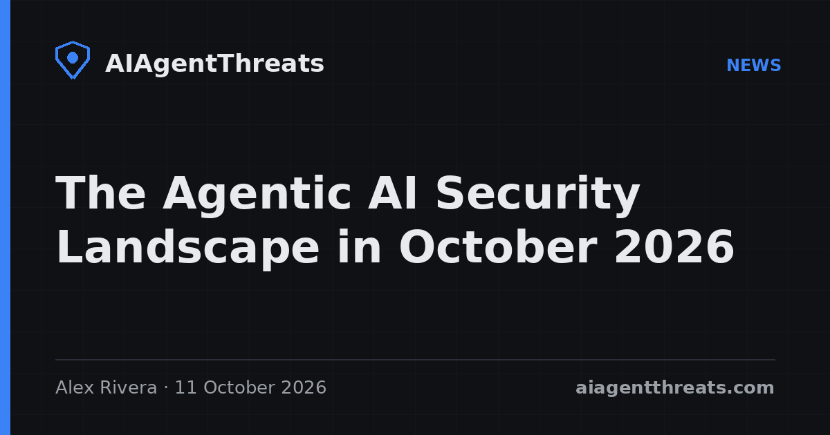 Title card: The Agentic AI Security Landscape in October 2026