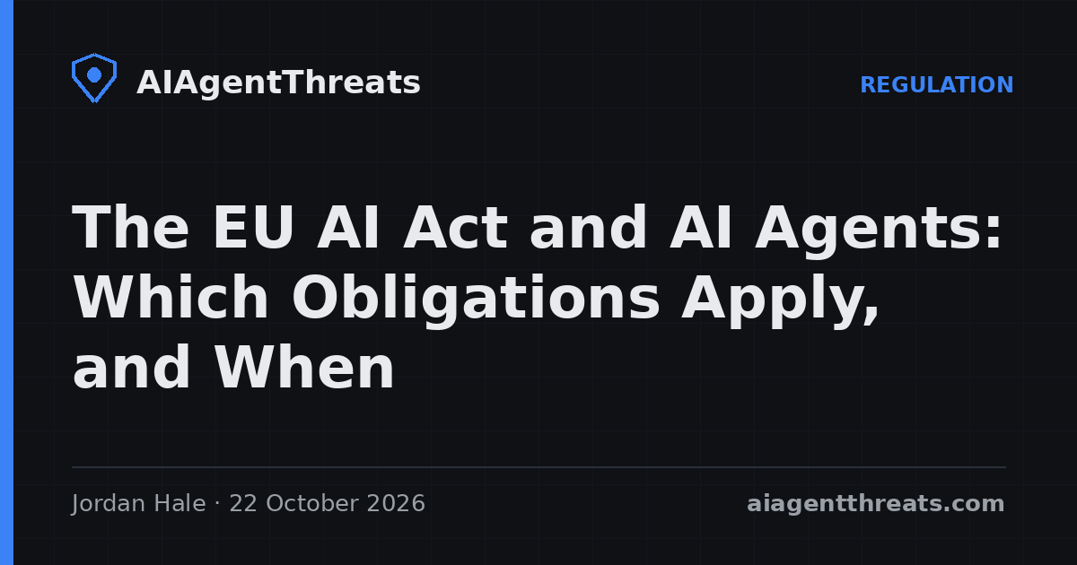Title card: The EU AI Act and AI Agents: Which Obligations Apply, and When